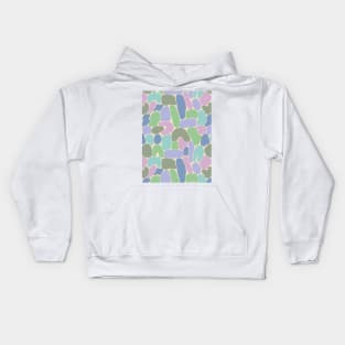 Colorful abstract shapes pattern in cool tones Kids Hoodie